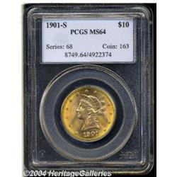 1901-S $10 MS64 PCGS. Brilliant luster booms