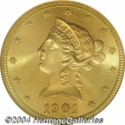 1901-S $10 MS66 NGC. Fully defined in all