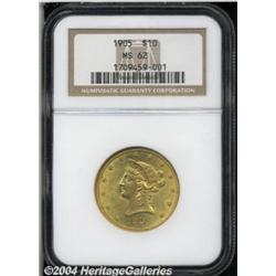 1905 $10 MS62 NGC. Well defined and minimally