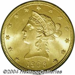 1906-D $10 MS64 PCGS. Satiny, sharply struck,