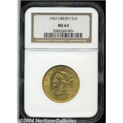1907 $10 MS63 NGC. Sharply struck in the