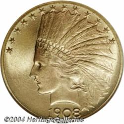 1908-S $10 MS65 NGC. A popular Ten Dollar