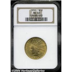 1910 $10 MS63 NGC. Medium copper-gold