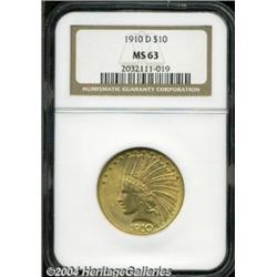 1910-D $10 MS63 NGC. At this level the 1910-D
