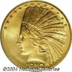 1910-D $10 MS65 NGC. Third most common issue