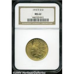 1916-S $10 MS62 NGC. A fully struck and