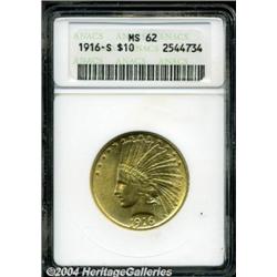 1916-S $10 MS62 ANACS. Exceedingly bright