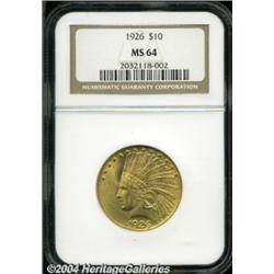 1926 $10 MS64 NGC. Well struck and fully