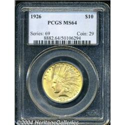 1926 $10 MS64 PCGS. Frosty and bright