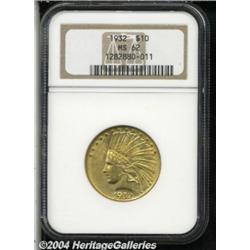 1932 $10 MS62 NGC. Typically marked on the