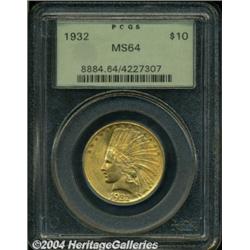 1932 $10 MS64 PCGS. Even golden-orange