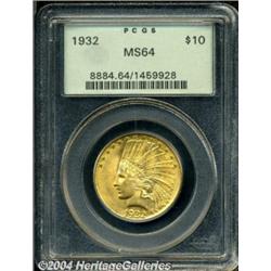 1932 $10 MS64 PCGS. Lovely coloration and a