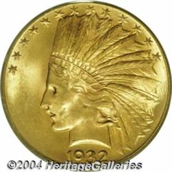 1932 $10 MS65 PCGS. Deep golden-orange