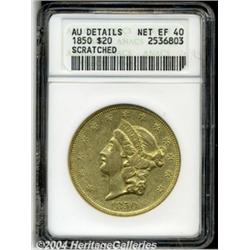 1850 $20--Scratched--ANACS. AU Details, Net