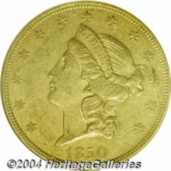 1850 $20 AU53 NGC. Always popular as the first