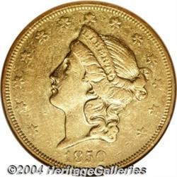 1850-O $20 XF45 NGC. The strike is typically