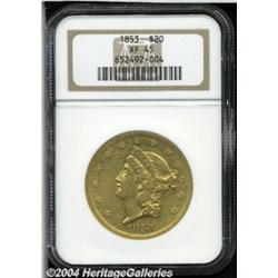 1853 $20 XF45 NGC. A well detailed example