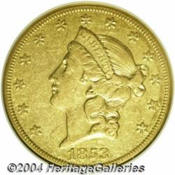 1853-O $20 AU53 NGC. The '53-O is a modestly