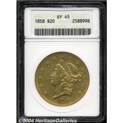 1858 $20 XF45 ANACS. Even though the 1858 has