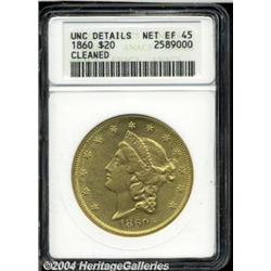 1860 $20--Cleaned--ANACS. Unc Details, Net