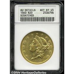 1860 $20--Scratched--ANACS. AU Details, Net