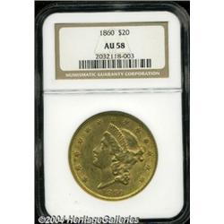 1860 $20 AU58 NGC. Here is a thoroughly