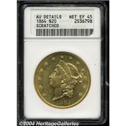 1864 $20--Scratched--ANACS. AU Details, Net