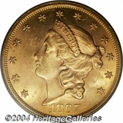 1867 $20 MS62 PCGS. The 1867 is one of the few