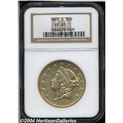 1869-S $20 XF45 NGC. An average coin for the