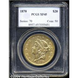 1870 $20 XF45 PCGS. A challenging Philadelphia
