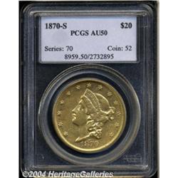 1870-S $20 AU50 PCGS. An exceptional amount of