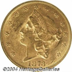 1873-S $20 Open 3 AU58 PCGS. By far the