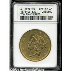 1875-CC $20--Tooled, Cleaned--ANACS. AU