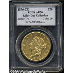 1876-CC $20 AU50 PCGS. Ex: Rainy Day