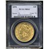 Image 1 : 1878 $20 MS61 PCGS. Bright pink-golden color