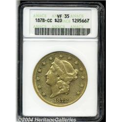 1878-CC $20 VF35 ANACS. Variety 1-A. Pleasing