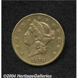 1878-CC $20 XF45 Cleaned Uncertified. A bold