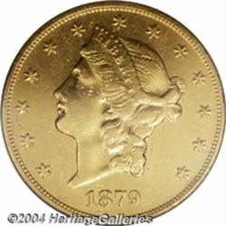 1879-O $20 AU Details, Whizzed, NCS. An