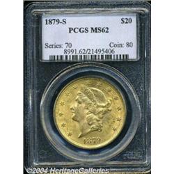 1879-S $20 MS62 PCGS. Years ago the 1879-S was
