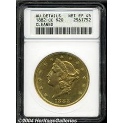1882-CC $20--Cleaned--ANACS. AU Details, Net