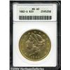 Image 1 : 1882-S $20 MS60 ANACS. A sharply struck and