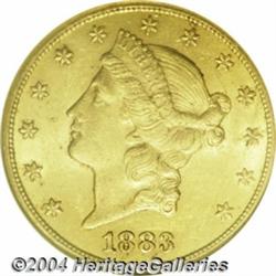 1883-CC $20 AU58 NGC. The 1883-CC is a well
