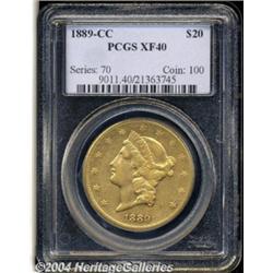 1889-CC $20 XF40 PCGS. Variety 1-A. Glimpses