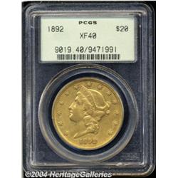 1892 $20 XF40 PCGS. The 1892 has long been