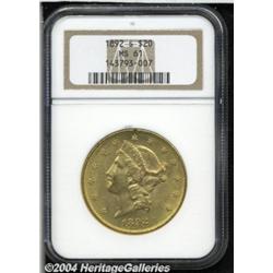 1892-S $20 MS61 NGC. Muted green-gold color