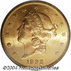 1892-S $20 MS63 PCGS. One of the more