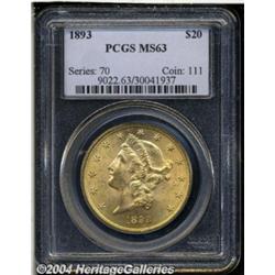 1893 $20 MS63 PCGS. The designs are boldly