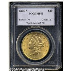 1895-S $20 MS62 PCGS. Potent bright luster and