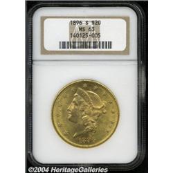 1896-S $20 MS63 NGC. Booming luster and a