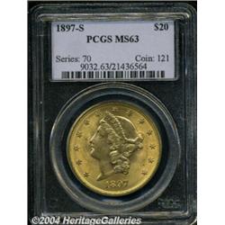 1897-S $20 MS63 PCGS. Sharply struck and